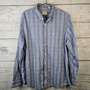Dockers Mens Plaid Button-down Longsleeve Shirt Size Large Blue Preppy
